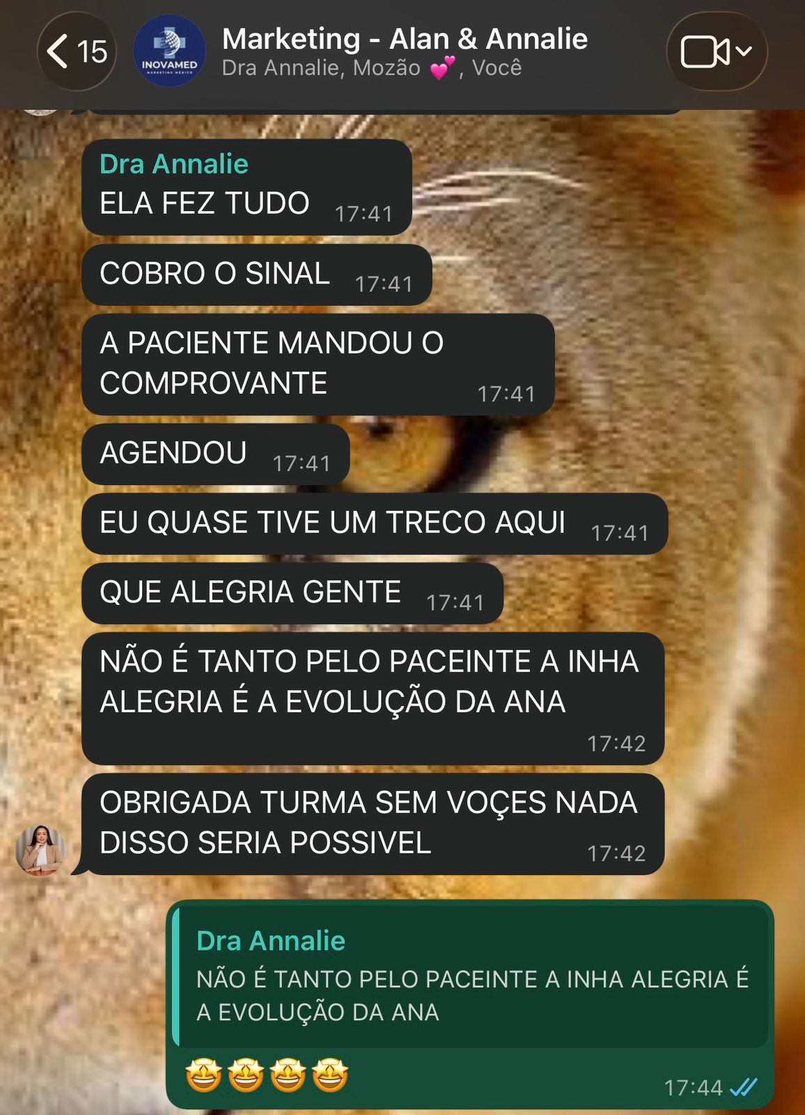Depoimento Dra. Annalie — IA Ana cobrou o sinal e agendou a paciente sozinha