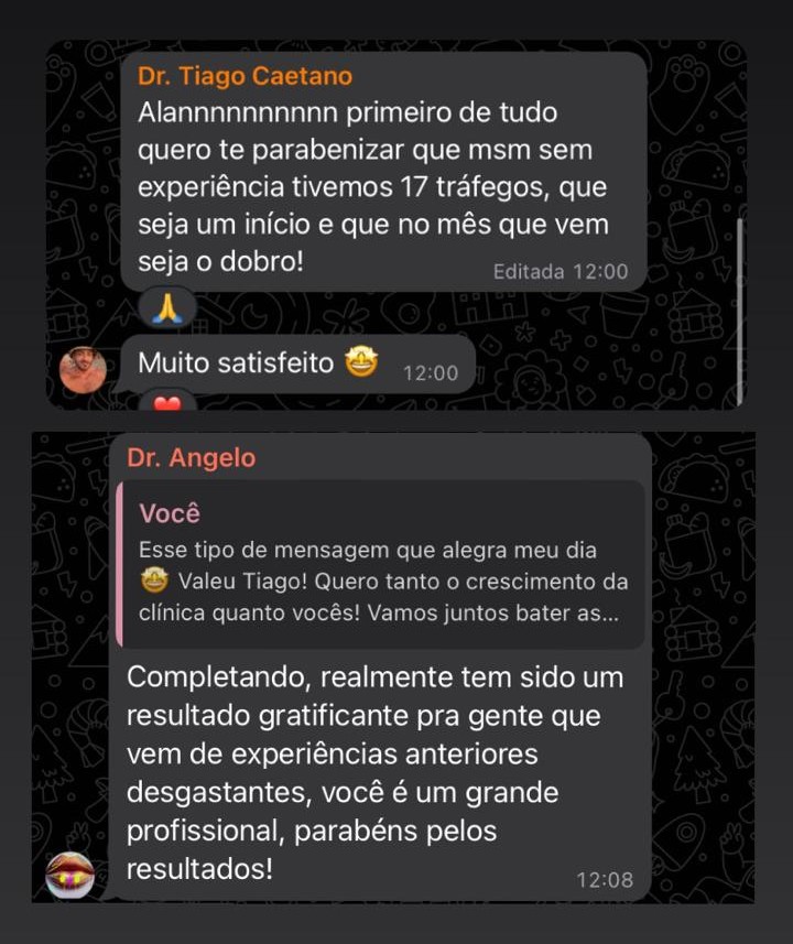 Depoimento The HOF (Dr. Tiago e Dr. Angelo) — 17 leads de tráfego logo no início