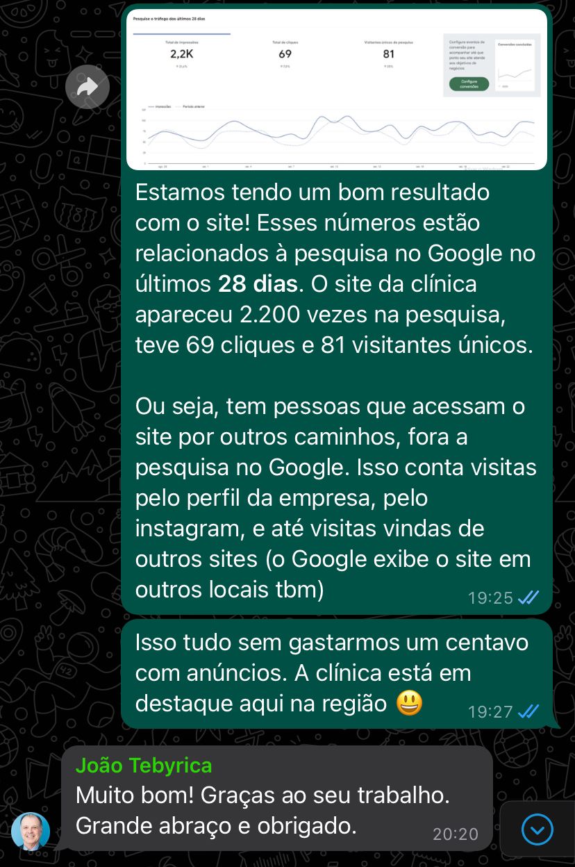 Depoimento João Tebyriçá — clínica em destaque na região pelo site
